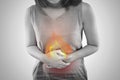 The Photo Of Fire Is On The Woman`s Body. Royalty Free Stock Photo