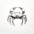Minimalistic Crab Tattoo Illustration On White Background