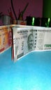 Photo of five hundred rupees and two hundred rupes Indian currency Royalty Free Stock Photo