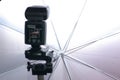 Photo flash and umbrella Royalty Free Stock Photo