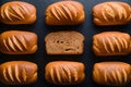 Photo Flat lay photo of wheat bread arranged on the kitchen table