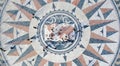 Photo of the floor next to monument to the discoveries Lisbon, Portugal. Royalty Free Stock Photo