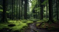 Enchanting European Forest: A Dark Green Fairytale With Mossy Magic