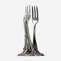 Meticulously Detailed Fork Statue On Transparent Background Royalty Free Stock Photo