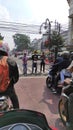 Photo of Four street musicians singing in the middle of the road