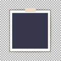 Polaroid Photo frame with adhesive, sticky tape on isolate background. Blank for your cute photo or image Royalty Free Stock Photo