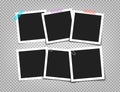 Photo frame with adhesive tape of different colors and paper clip. Royalty Free Stock Photo