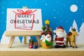 Photo frame and Children toys for christmas decoration. Royalty Free Stock Photo