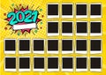 Photo frame for class of 2021 in pop art style