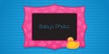 Photo frame collage with cute rubber duck vector illustration Royalty Free Stock Photo