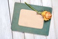 Photo frame with dry rose Royalty Free Stock Photo