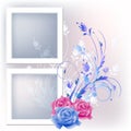 Photo frame and flowers