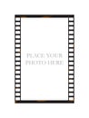 Photo frame in the form of a film frame. Movie frame background with space for your text or image