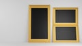 photo frame with gold color and black background with space Royalty Free Stock Photo