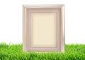 Photo frame on green grass nature Royalty Free Stock Photo