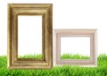 Photo frame on green grass nature Royalty Free Stock Photo