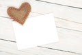 Photo frame or greeting card and handmaded valentines day toy he Royalty Free Stock Photo