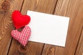 Photo frame or greeting card and handmaded valentines day toy he Royalty Free Stock Photo