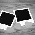 Photo frame with heart black and white color tone style Royalty Free Stock Photo