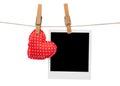 Photo frame and heart Royalty Free Stock Photo