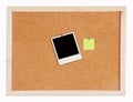 Photo frame isolated on Cork board Royalty Free Stock Photo