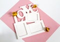 Photo frame with love letters Royalty Free Stock Photo