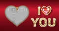 Photo frame with text I love you. Happy Valentine\'s day. Royalty Free Stock Photo