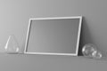 Photo Frame Mockup againsta a wall - 3D Illustration Royalty Free Stock Photo
