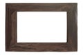 Photo frame old plate wood isolated on white background. Clipping path. Royalty Free Stock Photo