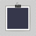 Polaroid Photo frame with pin on isolate background. Template, blank for photo or image Royalty Free Stock Photo