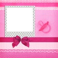 Photo frame and pink pacifier