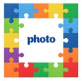 Photo frame puzzle colorful background Royalty Free Stock Photo