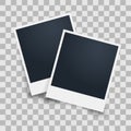 Photo frame on a transparent background. Vector illustration.