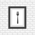 Photo frame on white brick wall Royalty Free Stock Photo