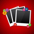 Photo frames with colored flowers Royalty Free Stock Photo