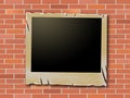 Photo Frames Indicates Blank Space And Brick-Wall Royalty Free Stock Photo