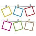 Photo frames on rope Royalty Free Stock Photo