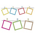 Photo frames on rope Royalty Free Stock Photo