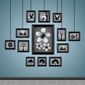 photo frames on a wall. Vector illustration decorative design Royalty Free Stock Photo