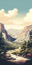 Lofi Design Of Kings Canyon National Park Landscape