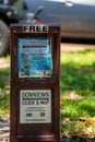 Photo of a free guide kiosk publication to St Petersburg Florida