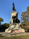 Free Palestine Message on Statue