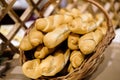 Photo of French baguettes in wicker basket Royalty Free Stock Photo