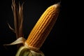 Photo of fresh corn on the cob on a dark background