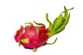 Photo of fresh dragon fruit taken with a high-resolution camera using the focus-stacking technique on a white background Royalty Free Stock Photo