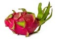 Photo of fresh dragon fruit taken with a high-resolution camera using the focus-stacking technique on a white background Royalty Free Stock Photo