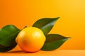 Photo of fresh lemon on colour background