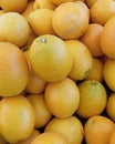 Photo of fresh oranges in a basket at a minimarket