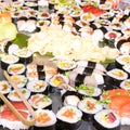 Photo of fresh sushi platter with a lot of variety Royalty Free Stock Photo