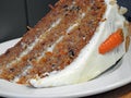 Delicious freshly baked cooking carrot cake slice homemade baking Royalty Free Stock Photo